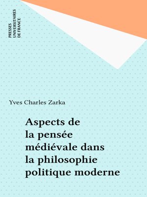 cover image of Aspects de la pensée médiévale dans la philosophie politique moderne